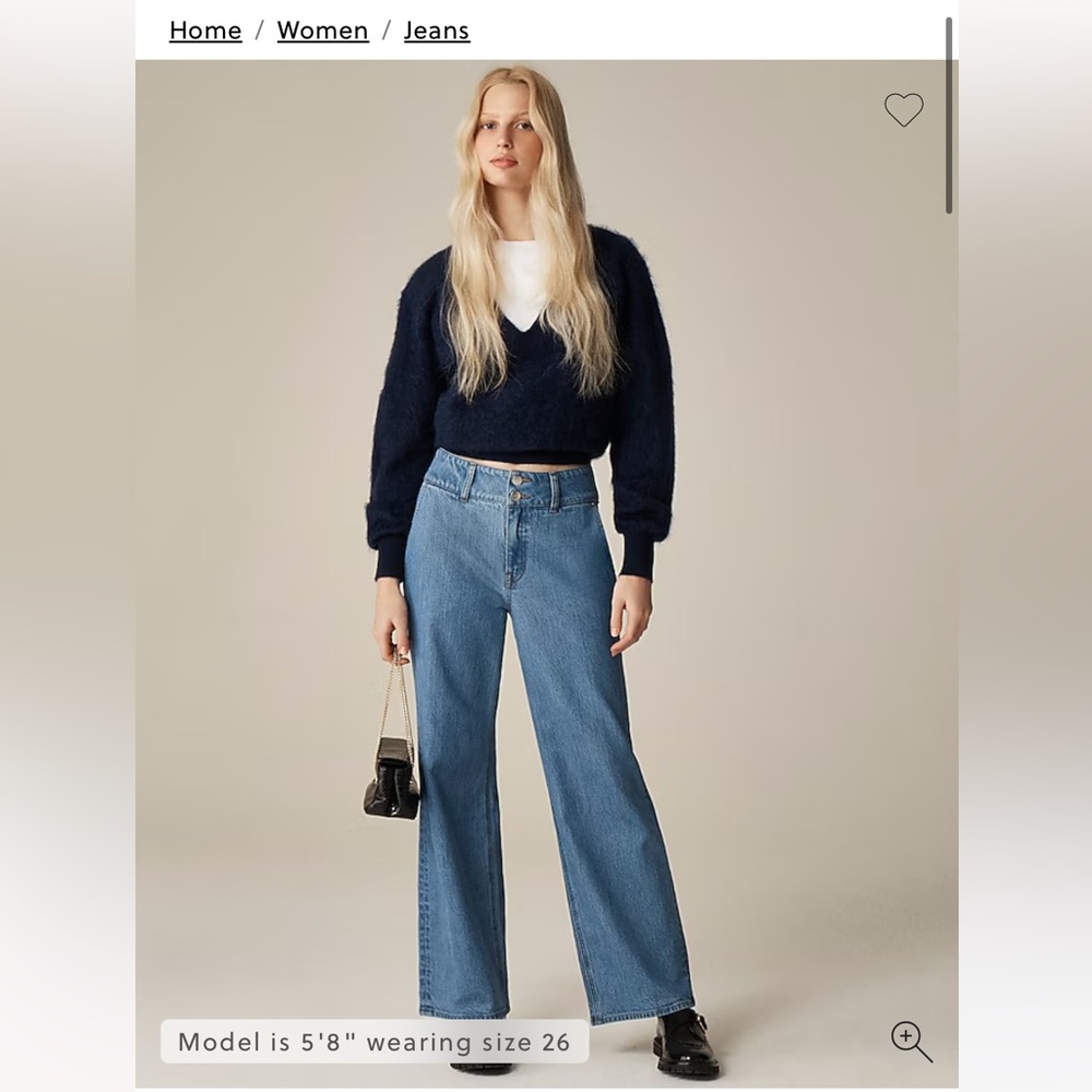 NWT - J. Crew Flare Wide Leg Jeans in Classic Blue size 27